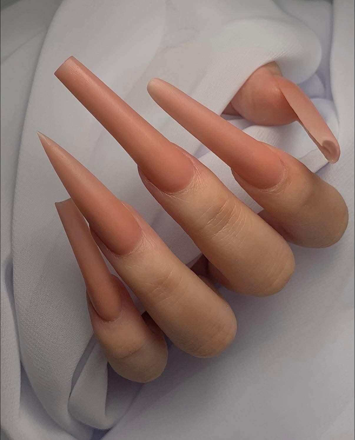 Soft nude nail extensions from JOVIAL BEAUTY